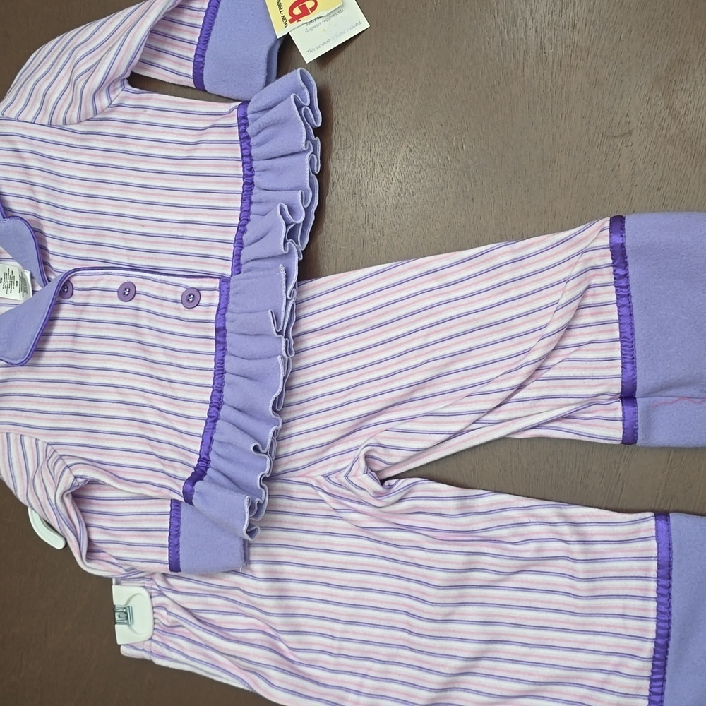 TWIGS Purple Striped Girls 18 Mo‎ Pajamas Set NEW - Picture 4 of 4